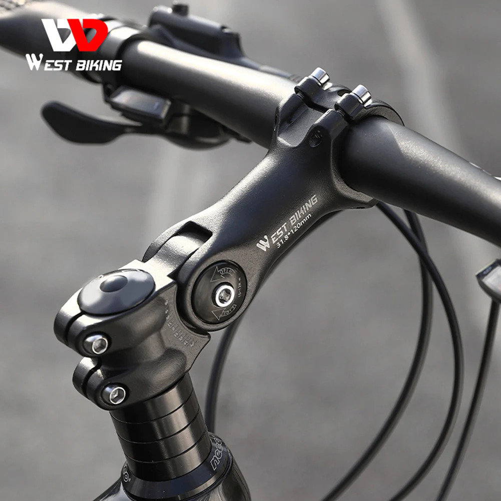 WEST BIKING Bike Stem Adjustable Angle Handlebar Riser Extension Adapter Easy Installation Road Mountain Bicycle Accessories