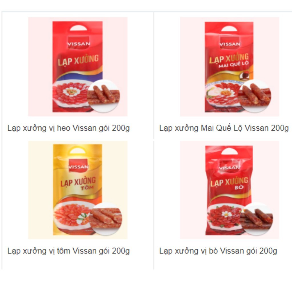 Lạp xưởng tôm Vissan gói 200g