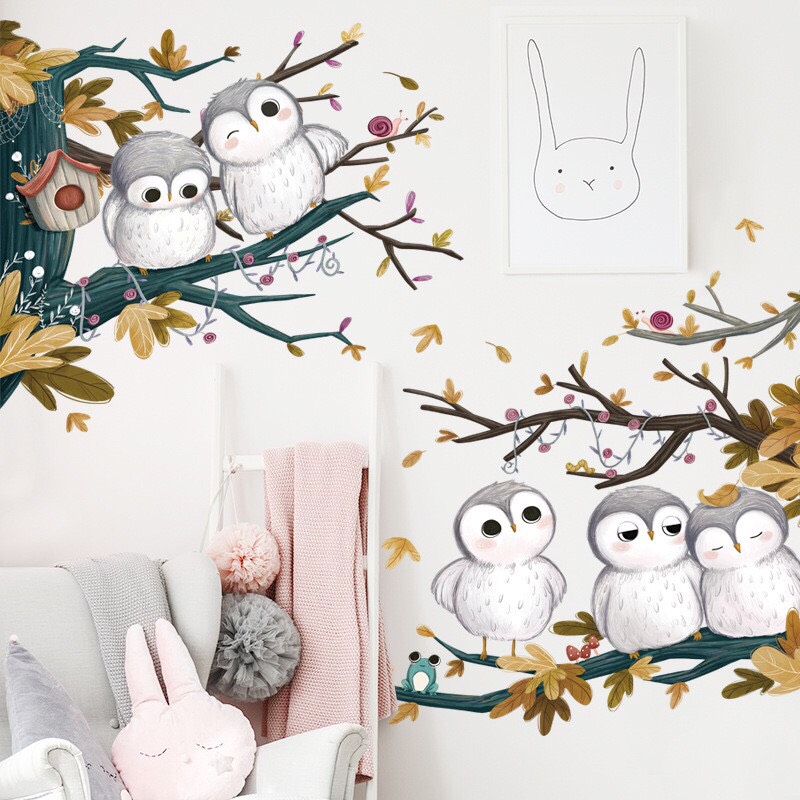 Decal dán cú cành cây mẫu mới
