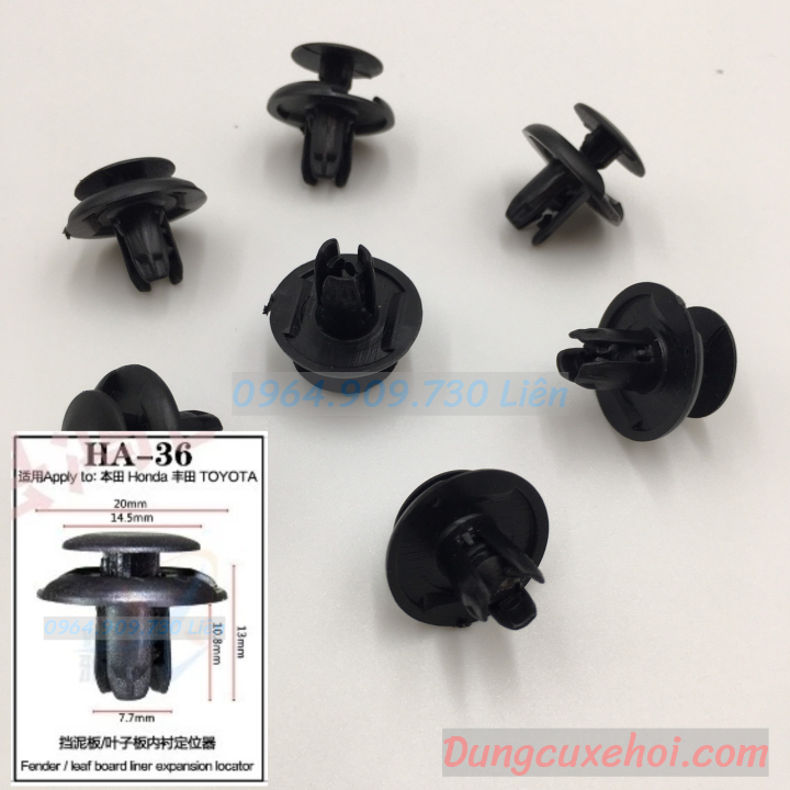 Bộ 20 đinh tán, chốt vít nở vit Nhựa Loại 1 cho xe hơi ô tô toyota Chất Liệu Nhựa Nylon Polyme HA36