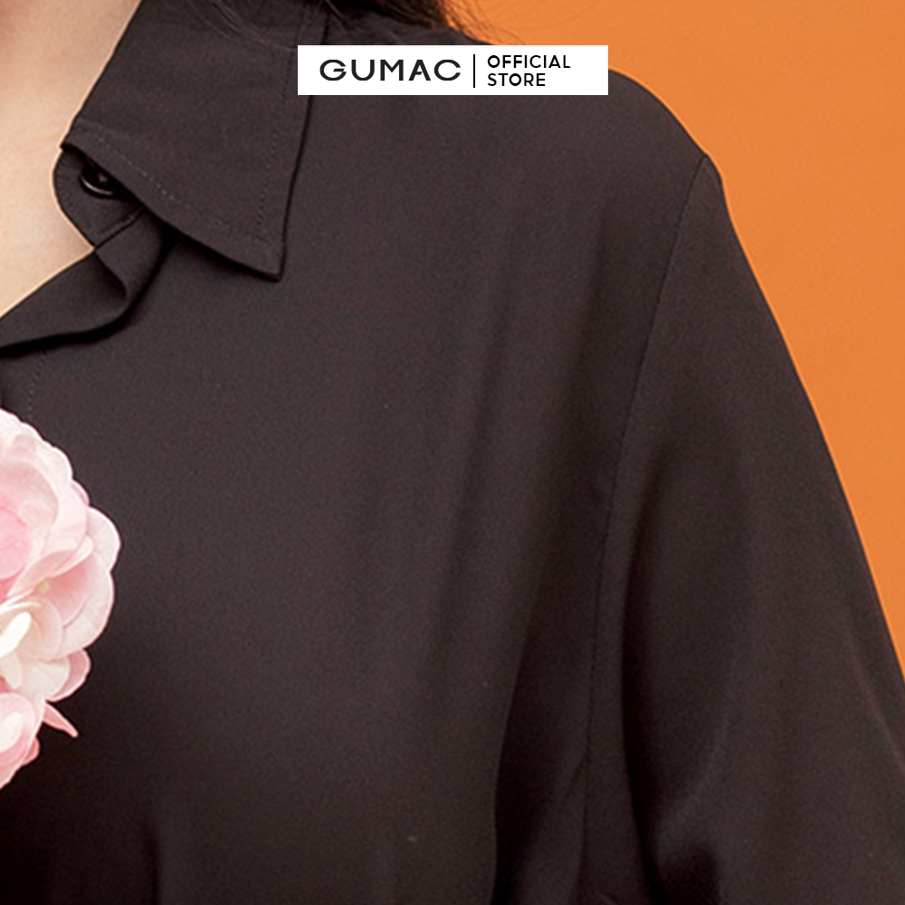 [15 - 17.5 | TẶNG QUÀ đơn từ 499K] Áo sơ mi nữ phối đai  mẫu mới GUMAC AB854