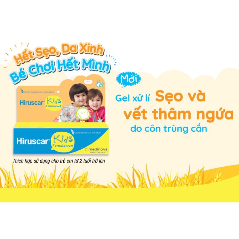 Chính hãng Gel thoa mờ sẹo cho bé Hiruscar Kids Thái Lan 10g