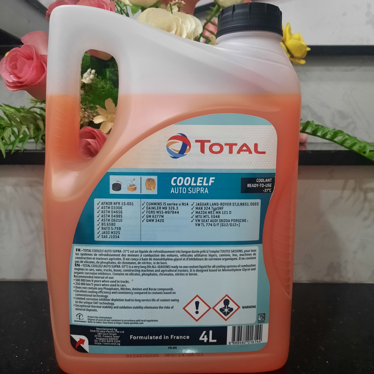 Nước làm mát COOLELF AUTO SUPRA -37°- Màu Cam