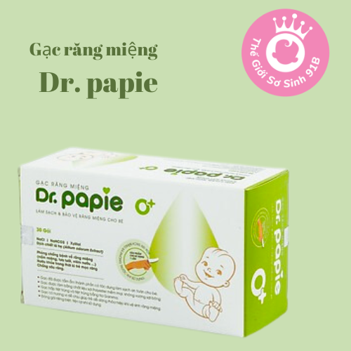 Gạc Rơ Lưỡi Dr.Papie Cho Bé - 30Gói/Hộp (  Tặng khẩu trang )
