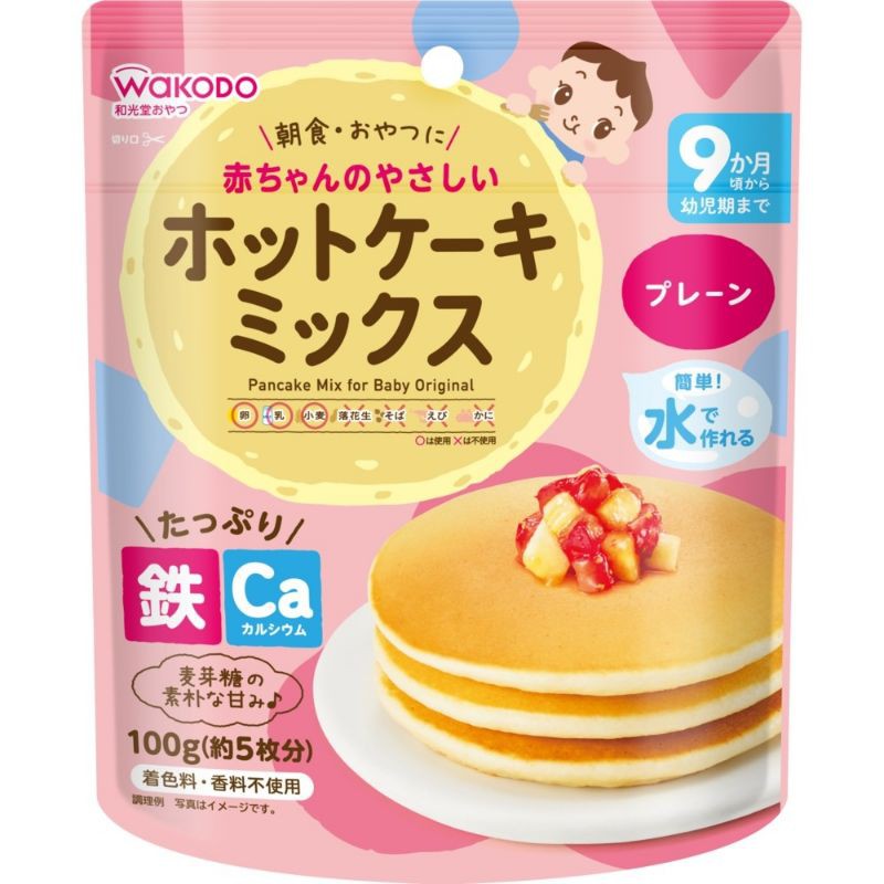 Bột làm bánh pancake (doraemon) Wakodo cho bé 9m+ 