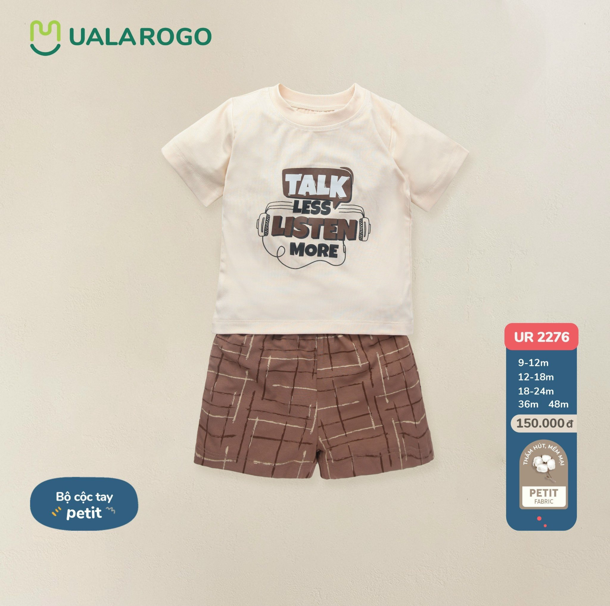 Bộ cộc tay Petit Uala rogo 9m - 4