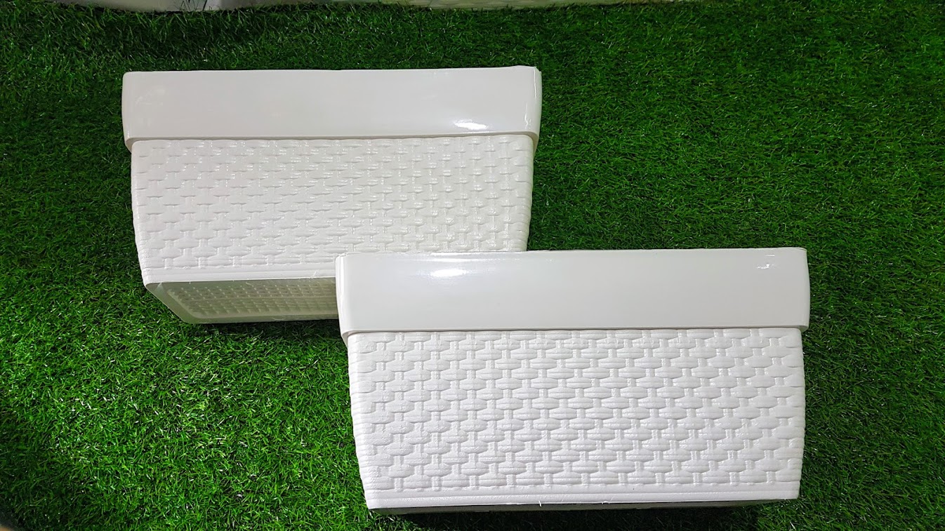 Chậu Nhựa Đan Mây Chữ Nhật. (42x20x21cm)