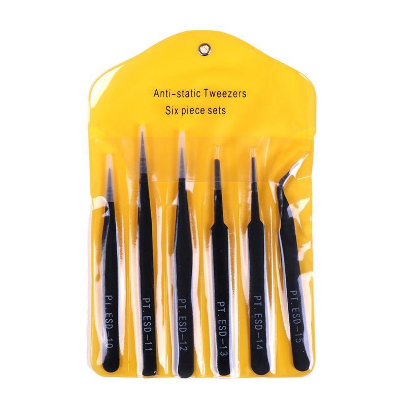 Bộ 6 nhíp PT.ESD gắp linh kiện điện tử, gắp nối mi, gắp đá làm nail _