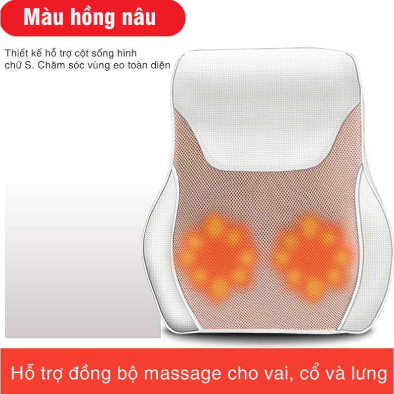Gối Massage Lưng Vai Cổ Thắt Lưng Cao Cấp [Hàng Chính Hãng]