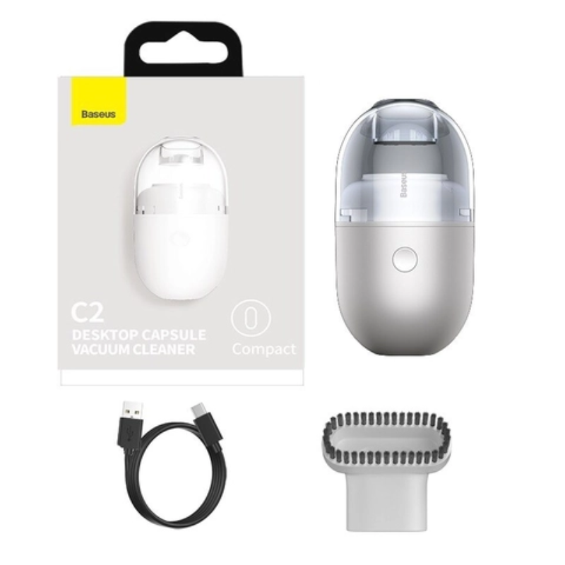 Máy hút bụi mini cầm tay Baseus C2 Desktop Capsule Vacuum Cleaner (6W, 1000 Pa, Pin sạc 900mAh)