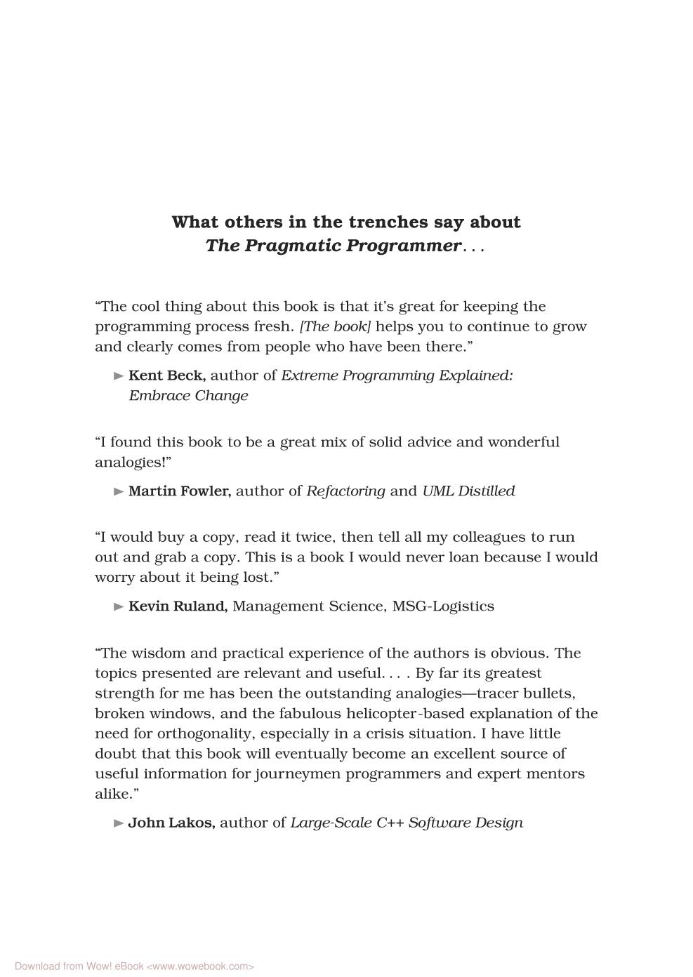 The Pragmatic Programmer: From Journeyman to Master