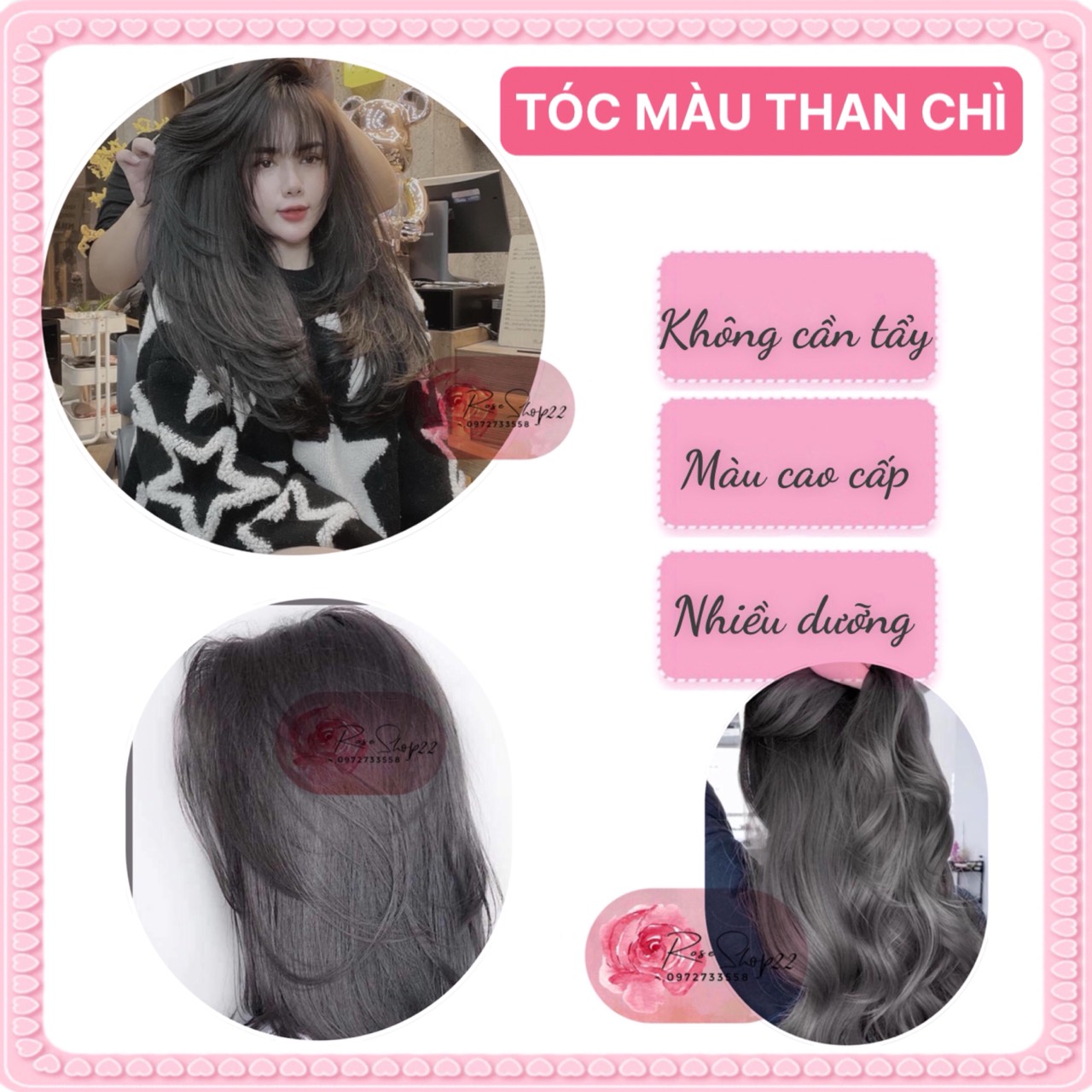 Combo Color Hair Coat (Charcoal) + Oxygen + Bleaching Powder