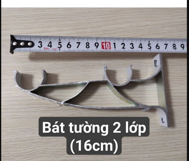 BÁT ĐÔI (GIÁ ĐỠ ĐÔI) THANH TREO RÈM 2 LỚP (chiều dài 16cm) - Phụ kiện rèm cửa