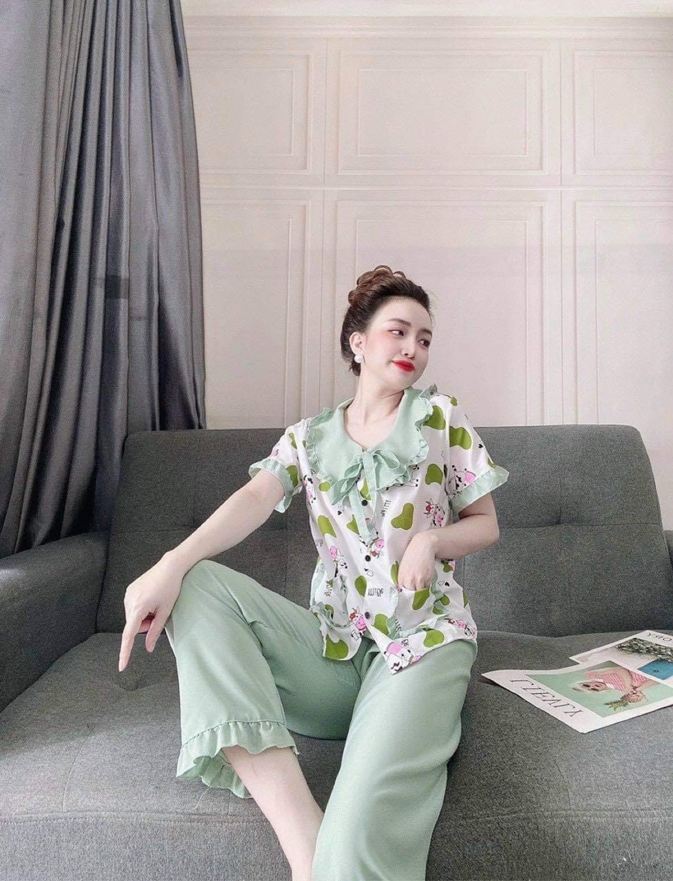 [HCM]Đồ bộ dài kate mịn tiểu thư
