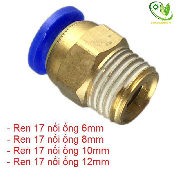 Ốc ren ngoài 17mm ra ống 6,8,10,12mm