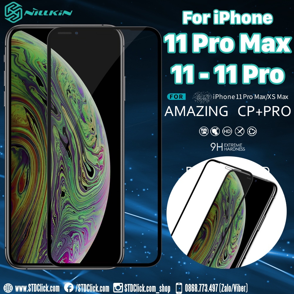 MIẾNG DÁN CƯỜNG LỰC IPHONE 11 - 11 PRO - 11 PRO MAX NILLKIN 2.5D CP+PRO CHÍNH HÃNG