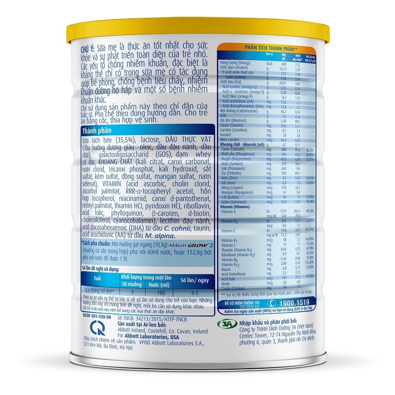 Sữa Bột Abbott Grow 2 900g