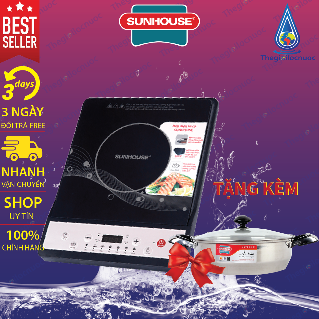 [HCM]Bếp điện từ cơ Sunhouse SHD6149 (tặng kèm nồi inox)