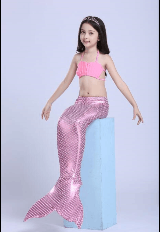 { Freeship + tặng quà} Đồ bơi bé gái nàng tiên cá gồm vay cá S027 - bikini nàng tiên cá cho bé gồm chân vịt