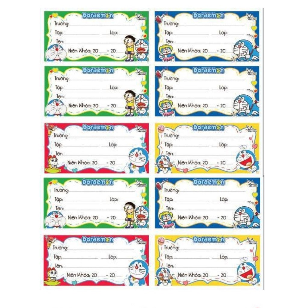 COMBO 30 Set Nhãn Vở Có Keo Dán Sẵn