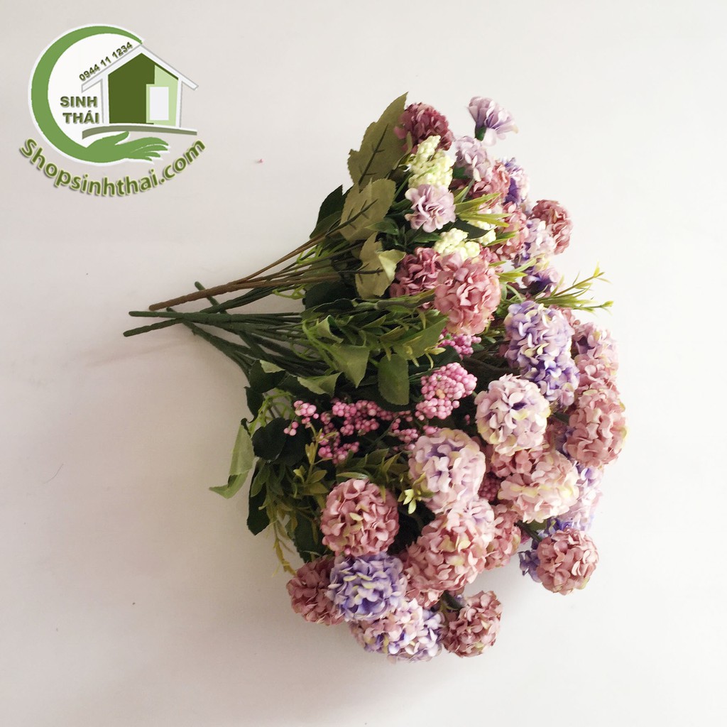 [HCM]Bụi hoa cẩm tú cầu mini màu tím - cao 35cm