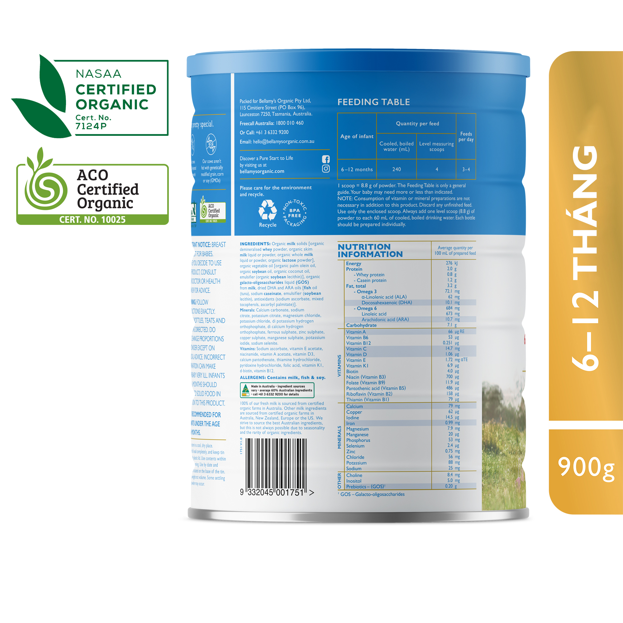 Sữa Công Thức Hữu Cơ Bước 2 Bellamy's Organic