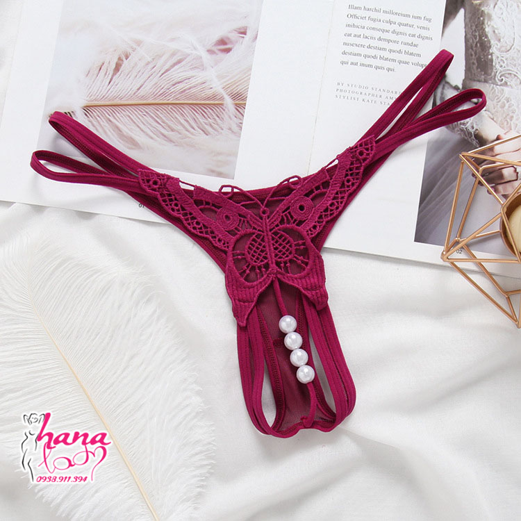 [HCM]Quần lọt khe đính ngọc sexy quần chip lọt khe quần lọt khe ren cao cấp quần lót ren bướm sexy LK011.