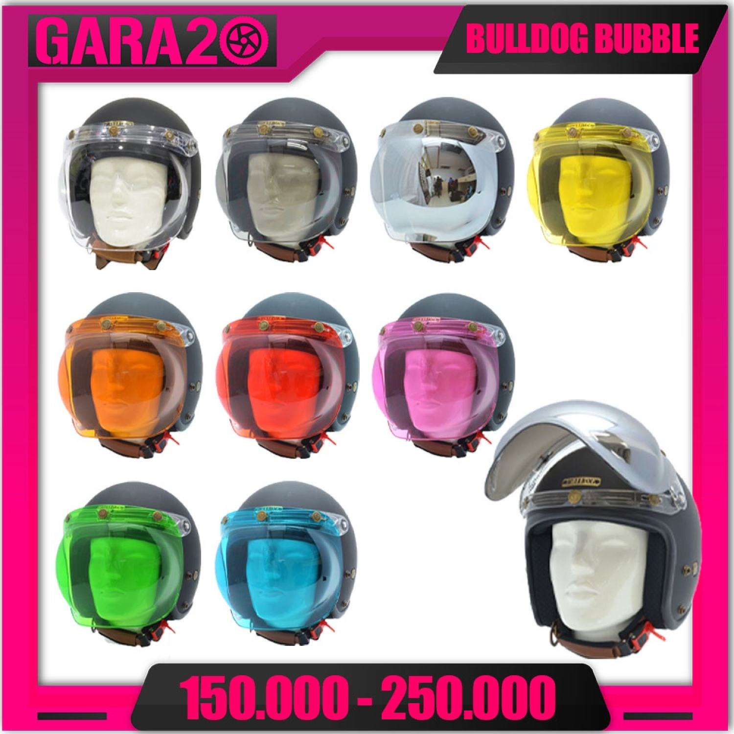 KÍNH CHẮN BULLDOG BUBBLE DẠNG BẦU (KHÔNG BAO GỒM MŨ) - GARA20