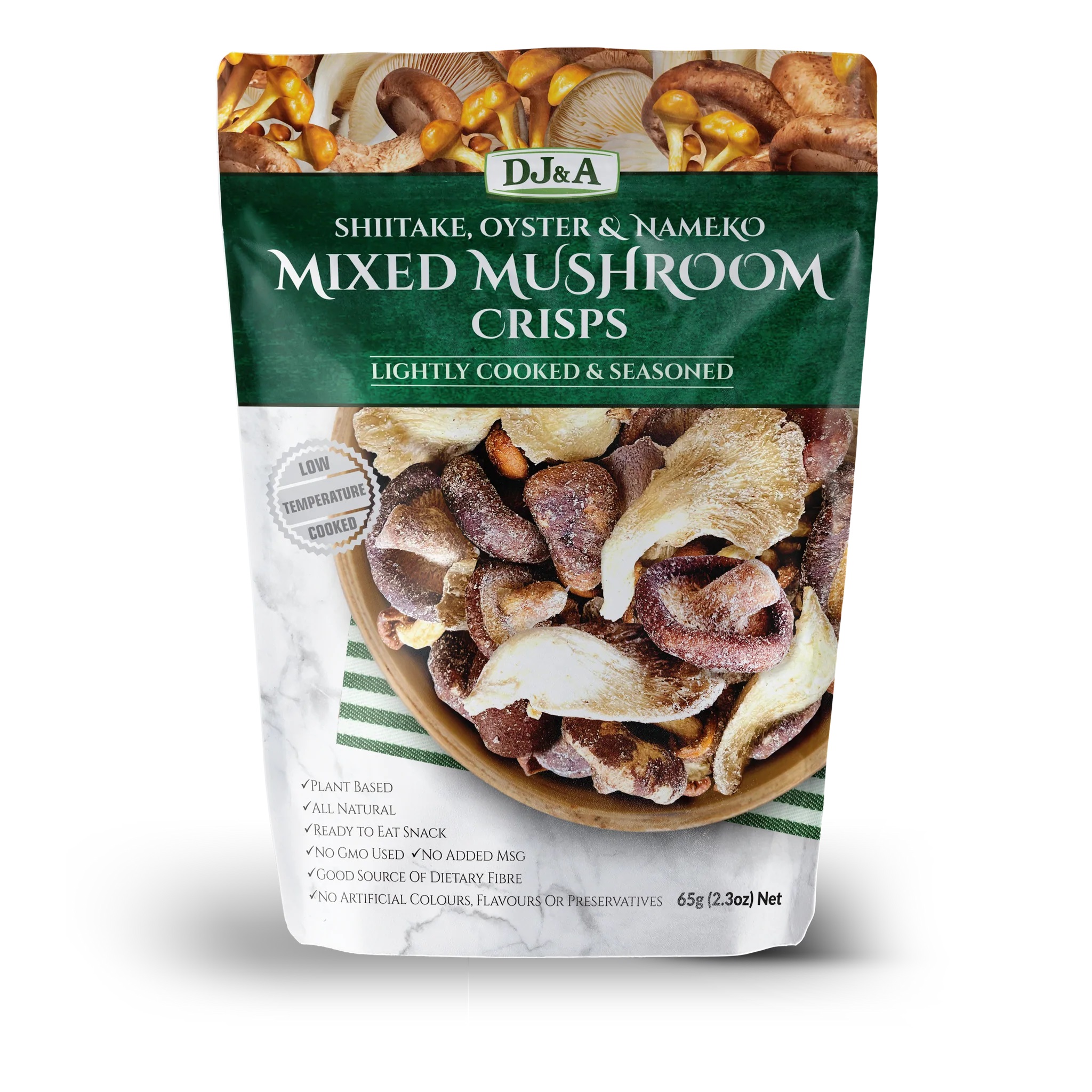 DJ&A Shiitake Mushroom Crisps - Lightly Cooked and Seasoned