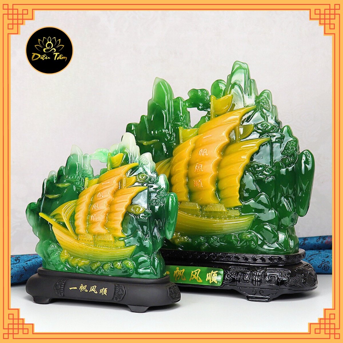 Wind-up sailing craft statue