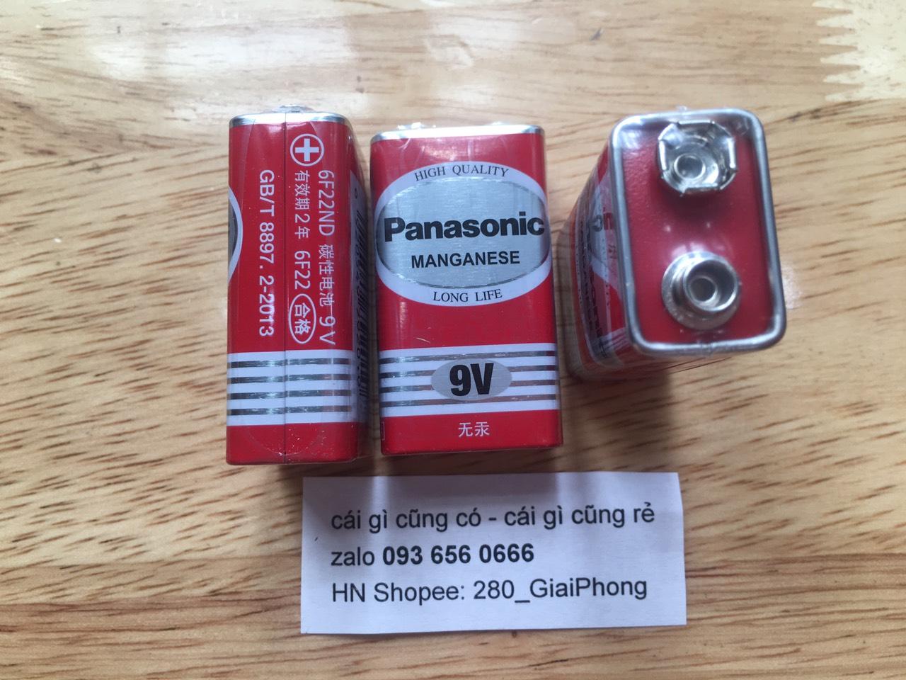 2 viên Pin vuông Panasonic 9V cho micro không dây - Pin 9V Panasonic