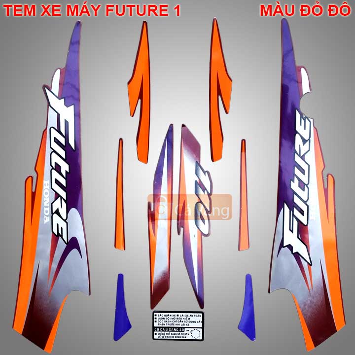 Tem xe Future 1, TEM TỐT dán dàn áo xe máy ĐỎ ĐÔ