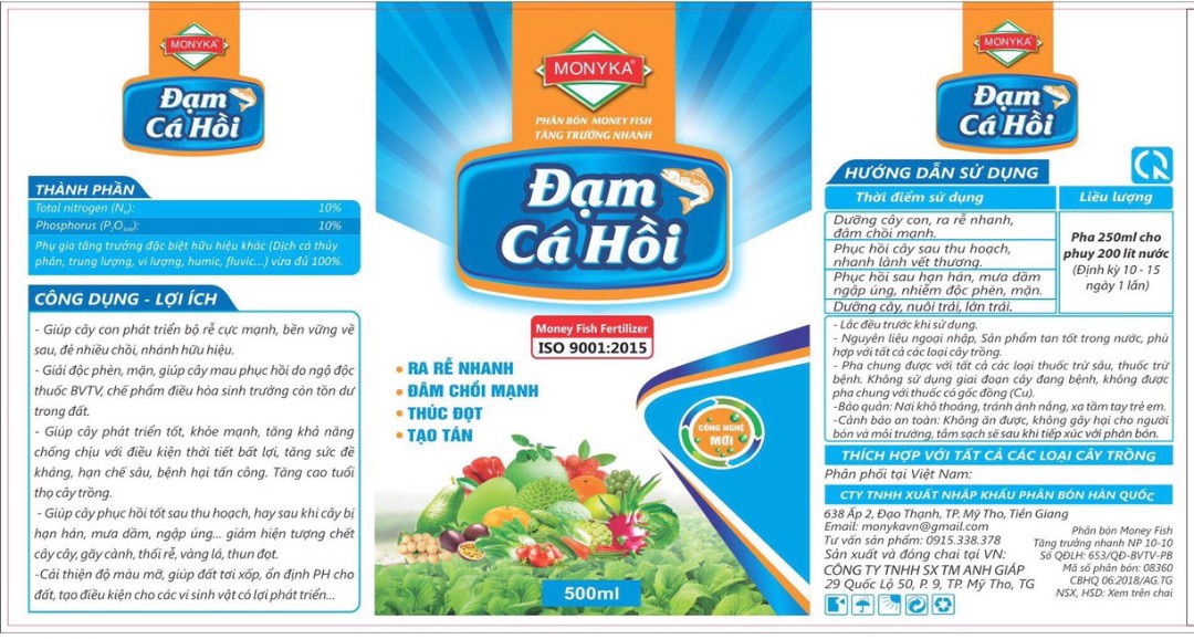 Đạm cá hồi Monyka 500ml