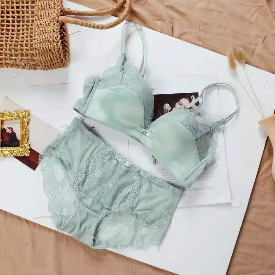 bộ đồ lót lụa phối ren cao cấp - Shop đồ lót xinh