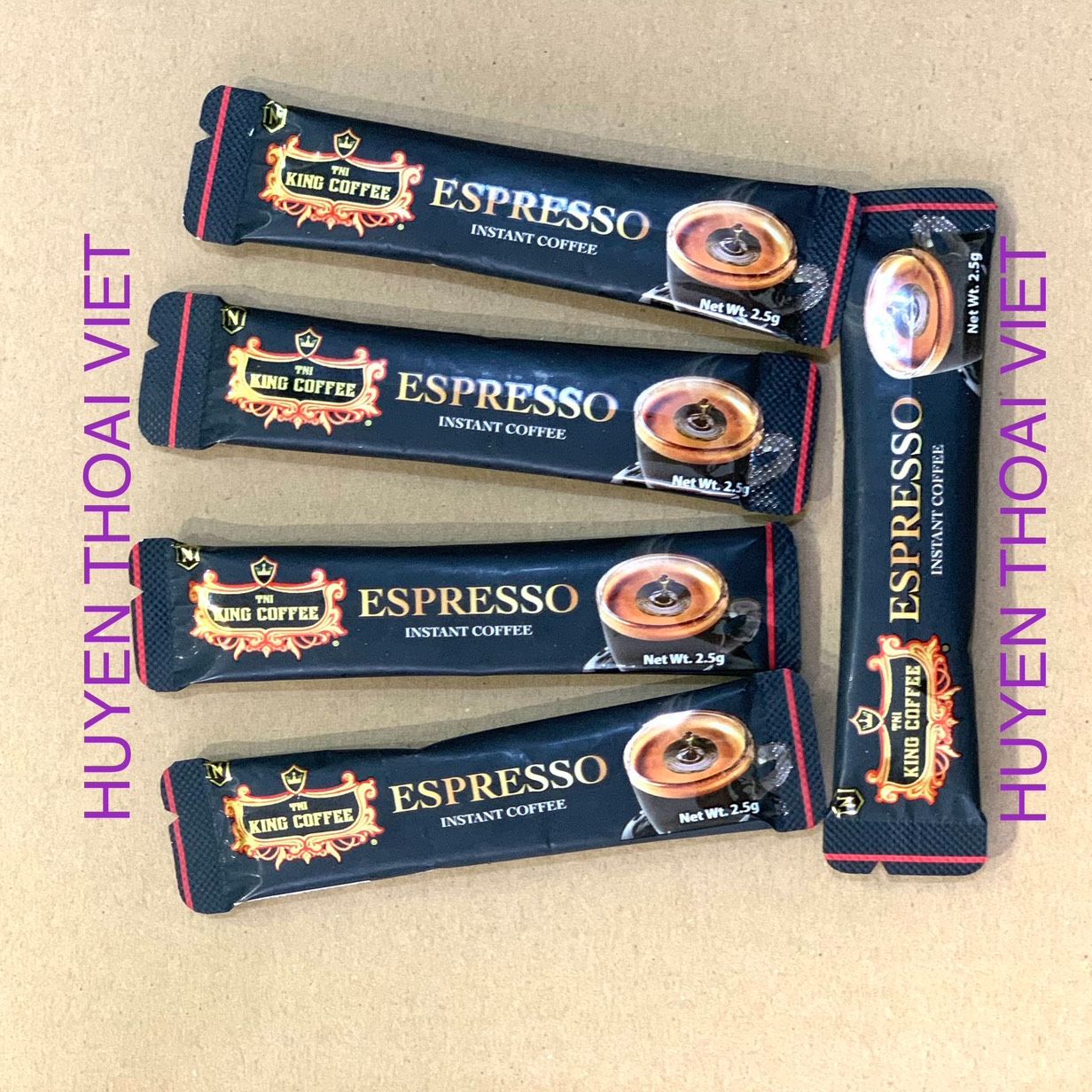 ( 05 Gói Nhỏ) Cà phê ĐEN Espresso King Coffee( Không Đường Sữa) - Mỗi gói 2.5gam