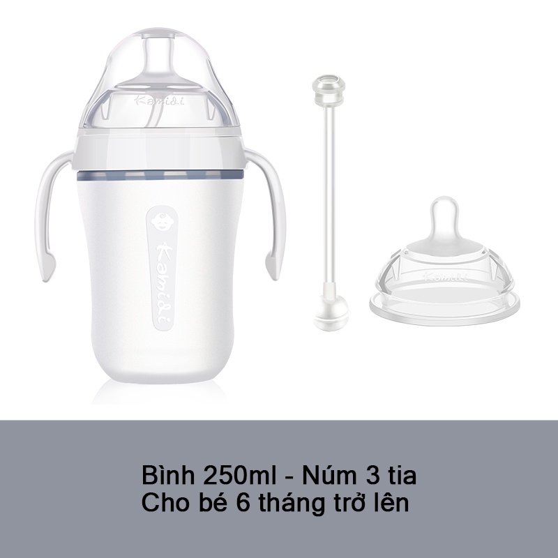 Bình sữa Kamidi Silicon Trắng chính hãng KAMIDI VIỆT NAM