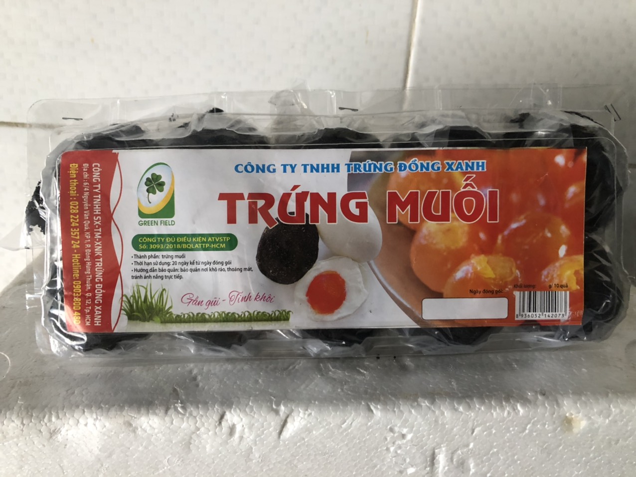 Trứng vịt muối loại 1 - hộp 10 quả (1200g)