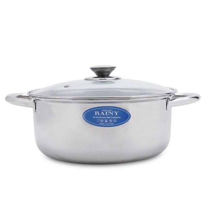[HCM]Bộ 3 nồi inox nắp kính Rainy RN06TT