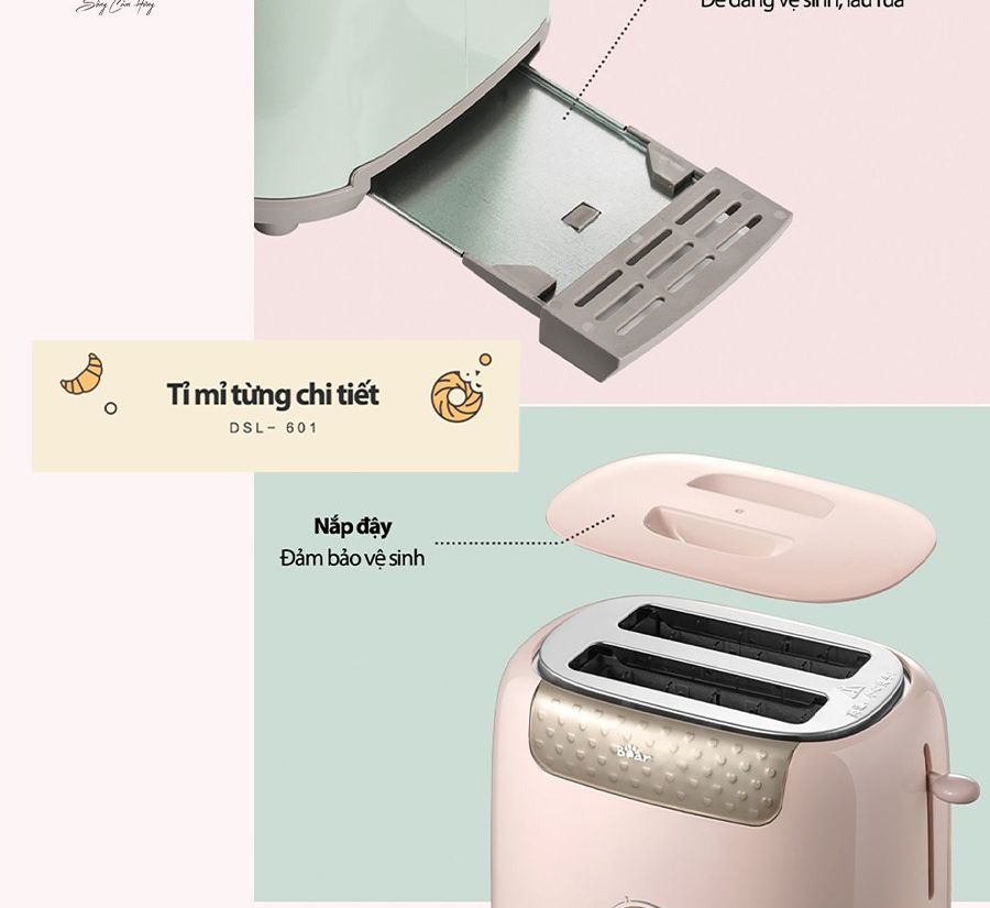 [99 điểm] Máy nướng bánh mì Bear DSL-601 - Bản Quốc tế
