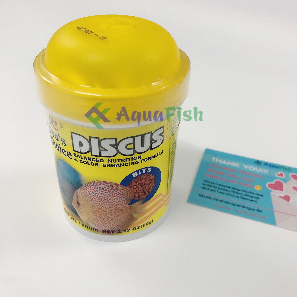 Thức Ăn Cho Cá Đĩa Pro'S Choice Discus Lọ 60g (Thức ăn chuyên dụng dành cho cá đĩa nhanh lớn, lên màu và không làm đục nước)