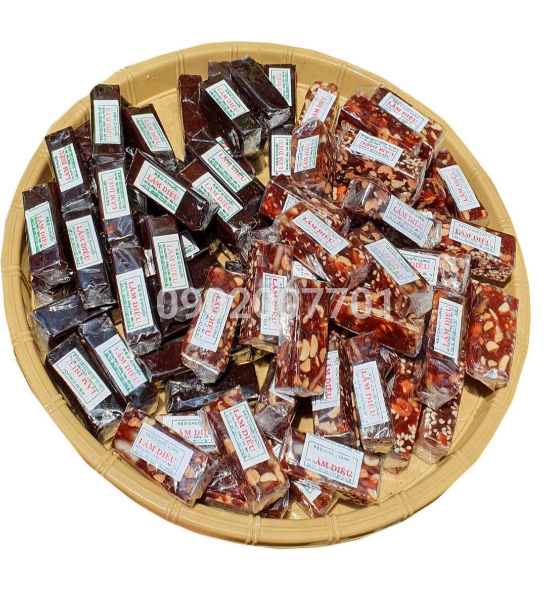 1 Kg kẹo chuối Tươi Mix 2 Vị Chuối Tươi và Chuối Đậu Mè- Đồ Ăn Vặt rẻ miễn phí ship