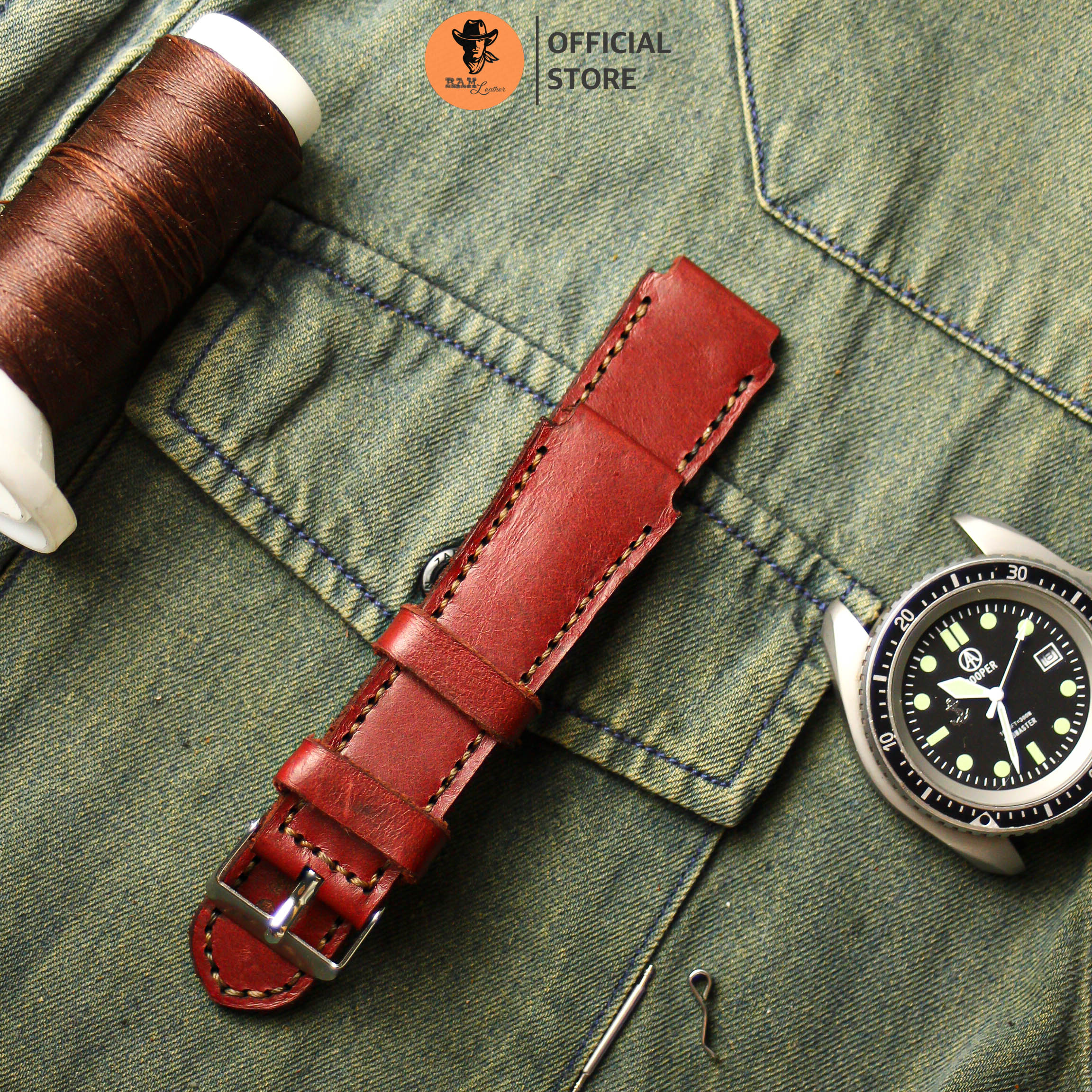 WATCH STRAPS DOUBLE COW LEATHER REAL