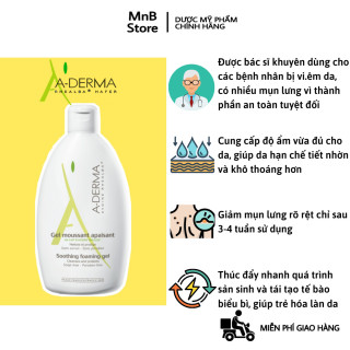 Gel rửa mặt & tắm Aderma Soothing Foaming 500ml dành cho da nhạy cảm thumbnail