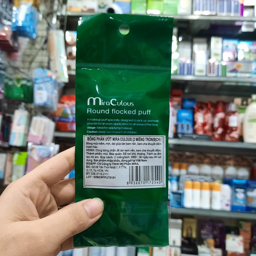 Bông Phấn Ướt Tròn MiraCulous ( Bịch 2 miếng)