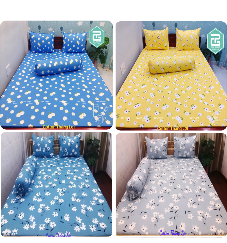 Ga Giường Cotton 100% cao cấp (không áo gối inbox chọn mẫu) đủ kích thước