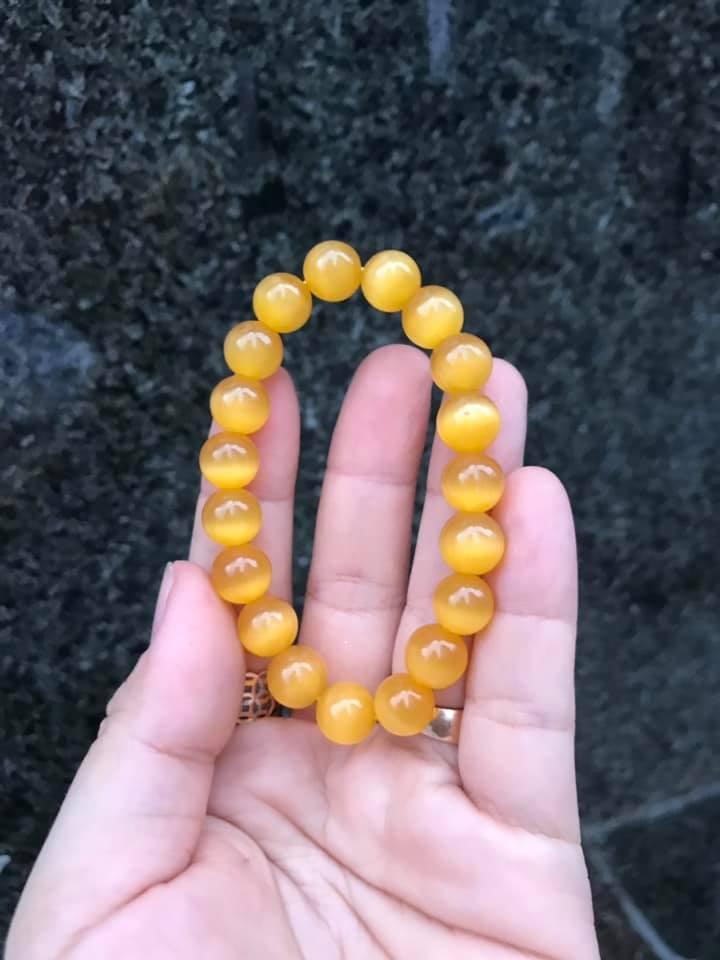 [HCM]VÒNG TAY ĐÁ MẮT MÈO  VÀNG đủ size