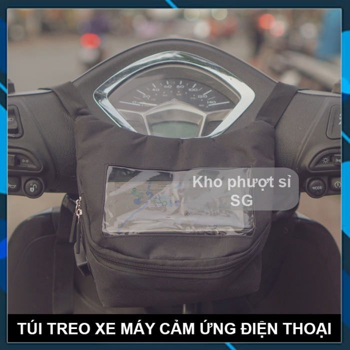 Túi treo đầu xe máy đựng điện thoại cảm ứng chiều ngang cho shipper xem maps - Túi treo điện thoại dọc đựng điện thoại treo đầu xe