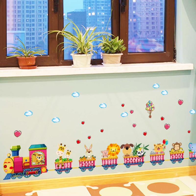 Decal trang trí phòng cho bé Đoàn tàu xe lửa size lớn Giấy dán tường