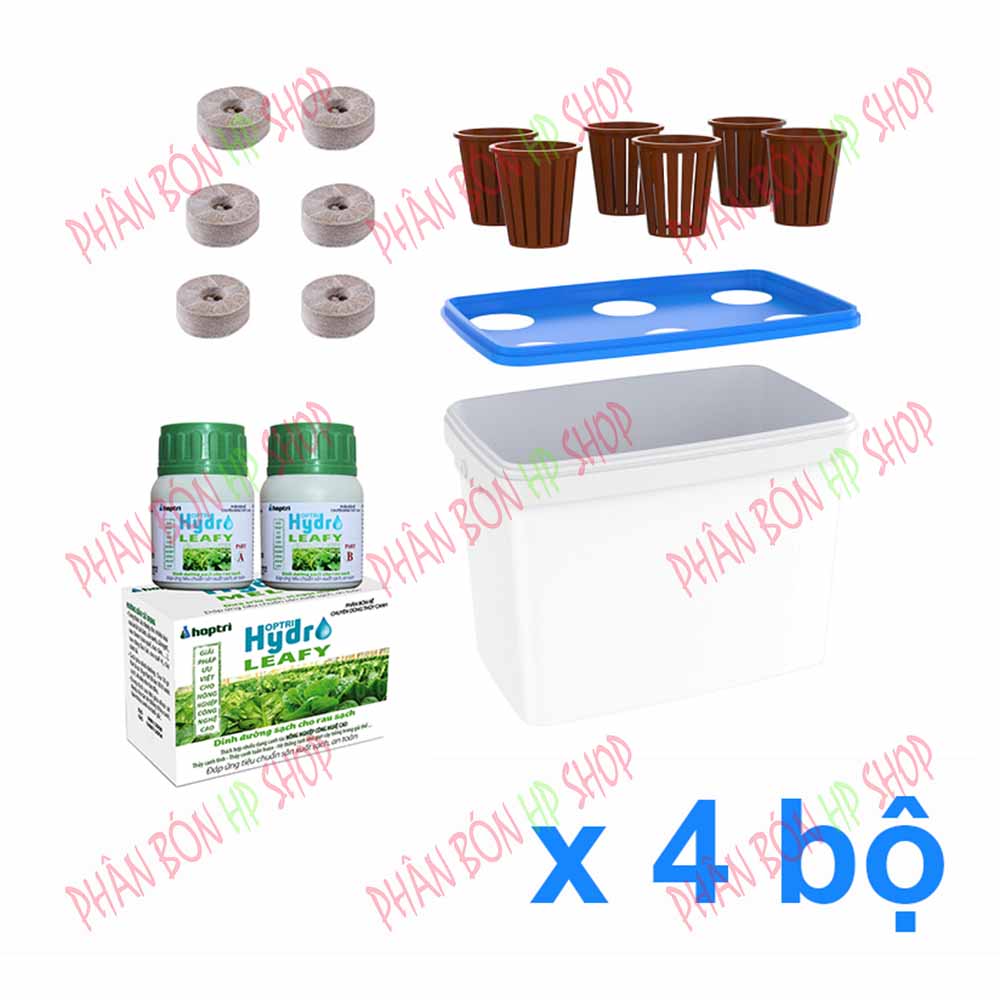 Bộ 04 thùng thủy canh trồng rau ăn lá - growbox leafy thỏa sức trồng rau sạch tại nhà.