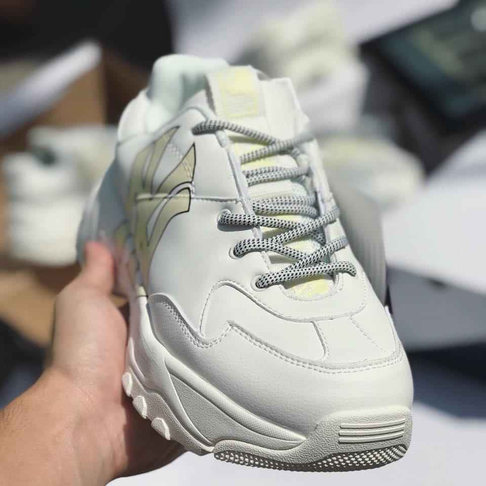 Giày Thể Thao Sneaker MLB Ny Chữ vàng ( MLB Yankess màu trắng chữ vàng)